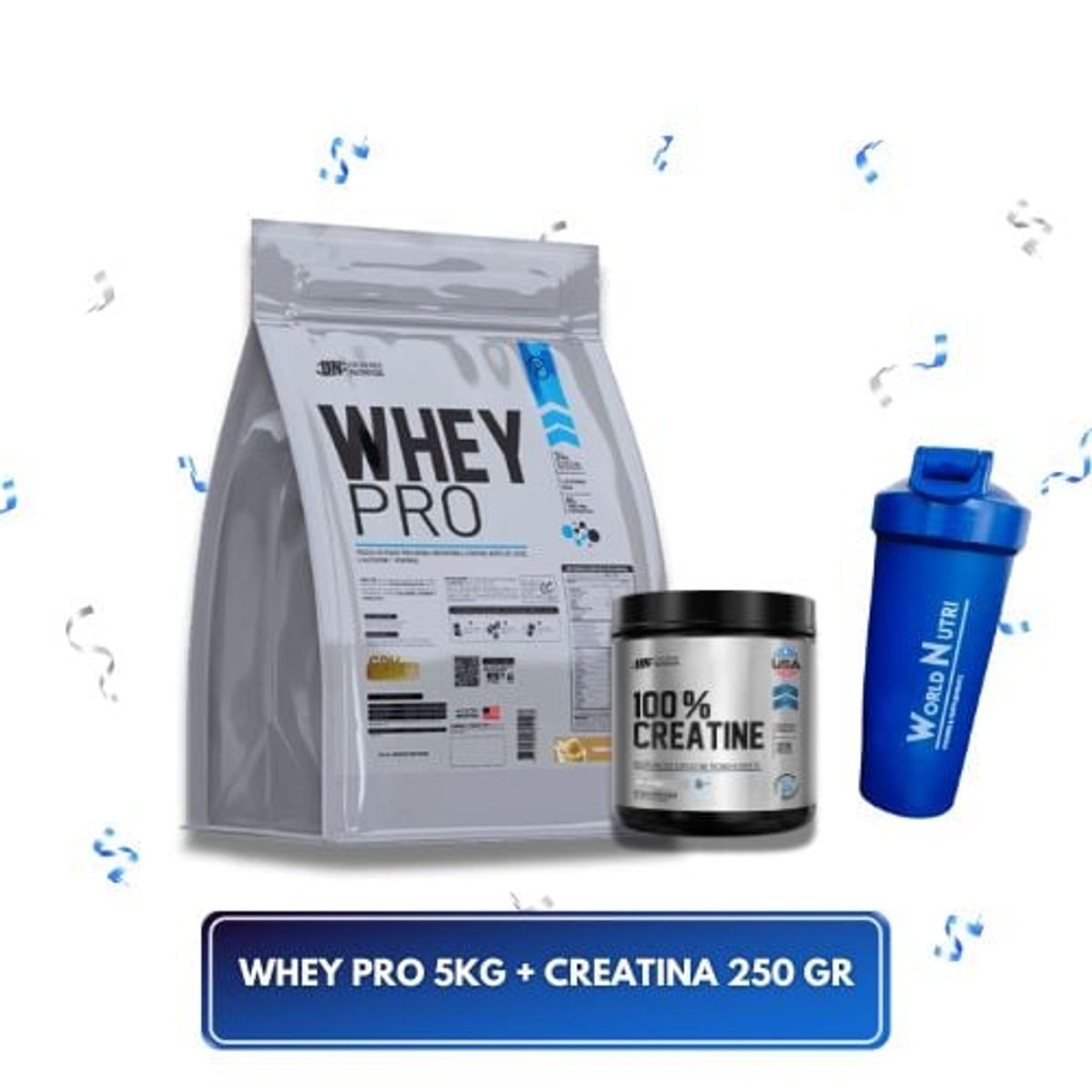 UNIVERSE NUTRITION - WHEY PRO 5KG  COOKIES + CREATINA UN USA 250 GR + SHAKER