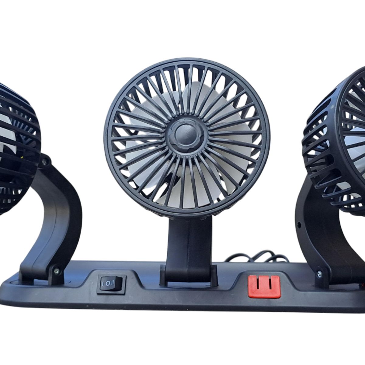 GENERICO - Ventilador para Vehículos Triple cabeza Giratorio 360