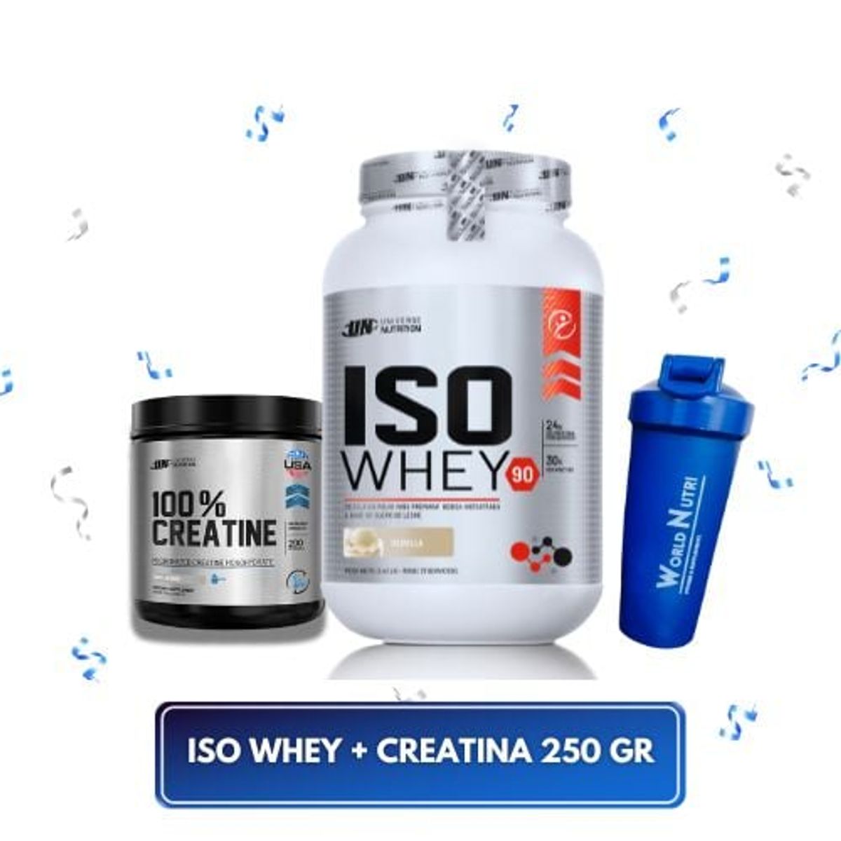 UNIVERSE NUTRITION - ISO WHEY 1,1 KG COOKIES + CREATINA 250 GR UN USA + REGALOS