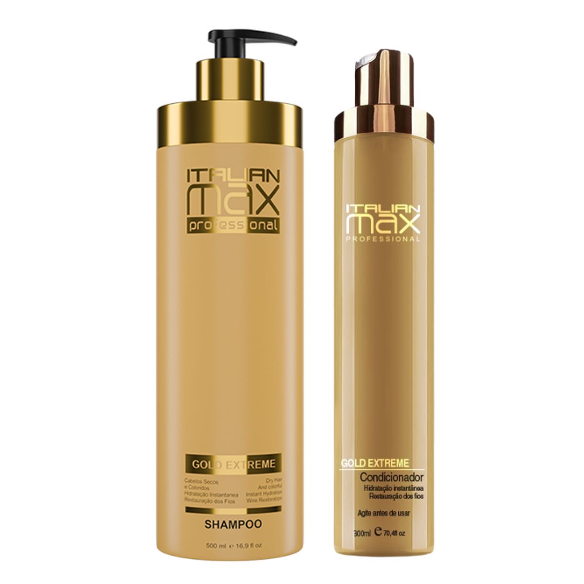 GENERICO - ITALIAN MAX - Pack Gold Extreme Shampoo 500ml + Acondicionador 300ml