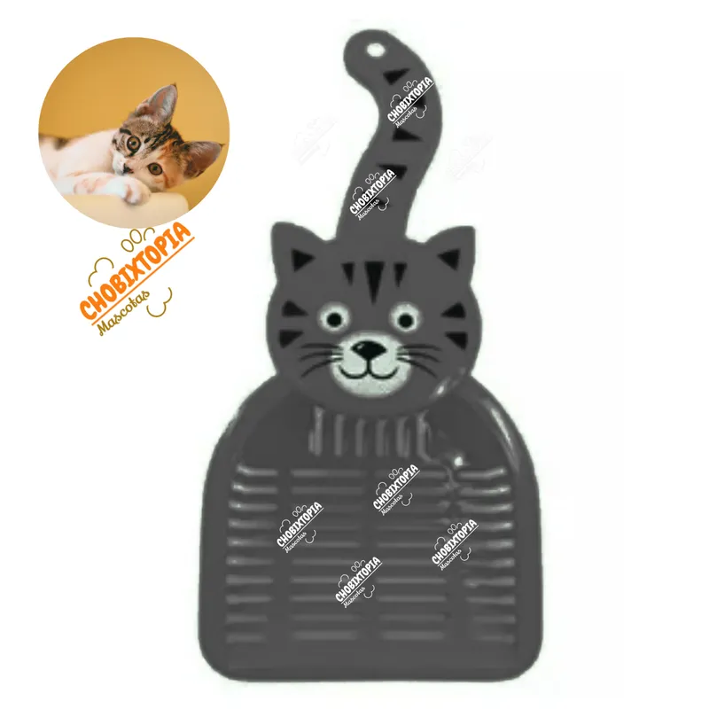 GENERICO - PALA RECOGEDOR PARA ARENA DE GATOS NEGRO