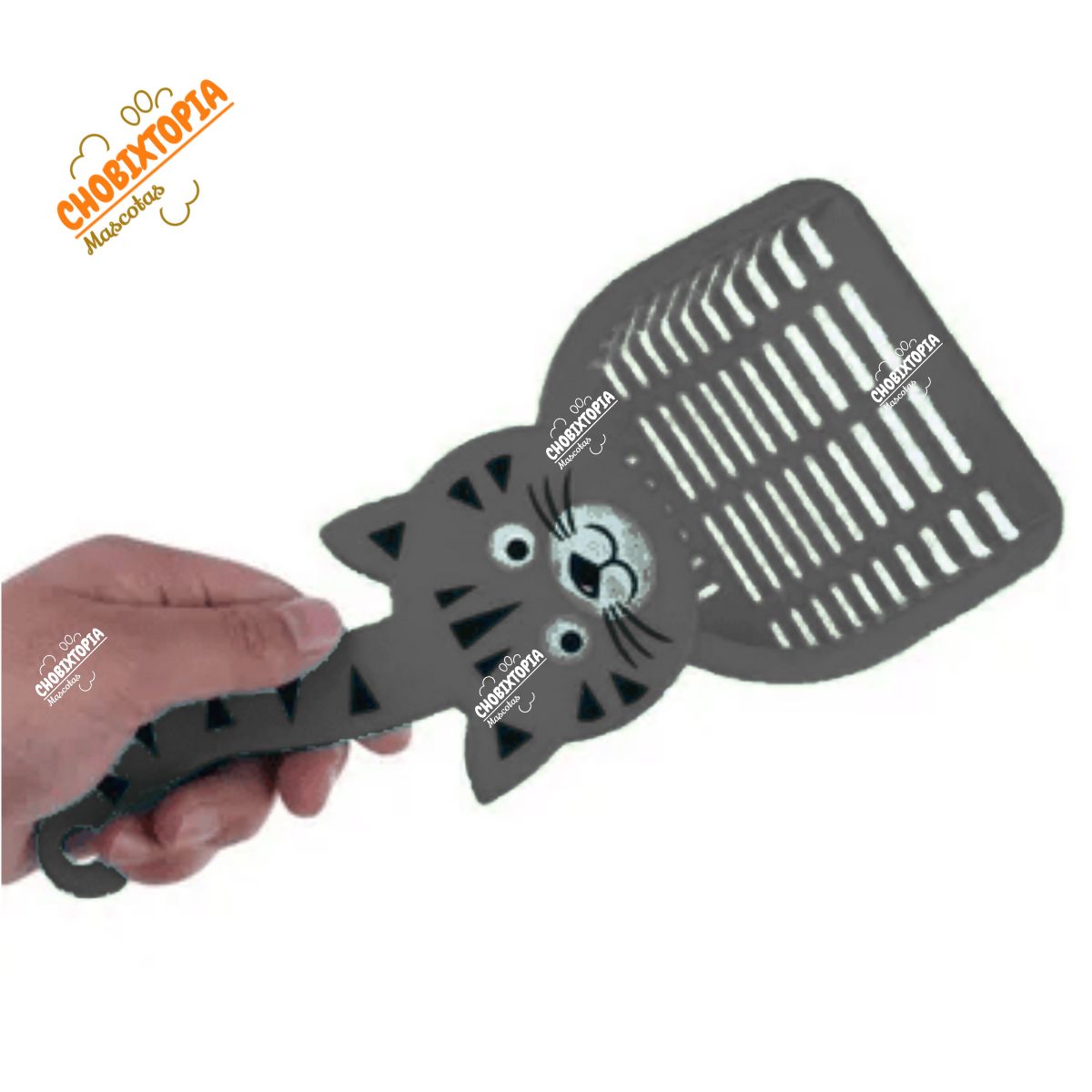 GENERICO - PALA RECOGEDOR PARA ARENA DE GATOS NEGRO