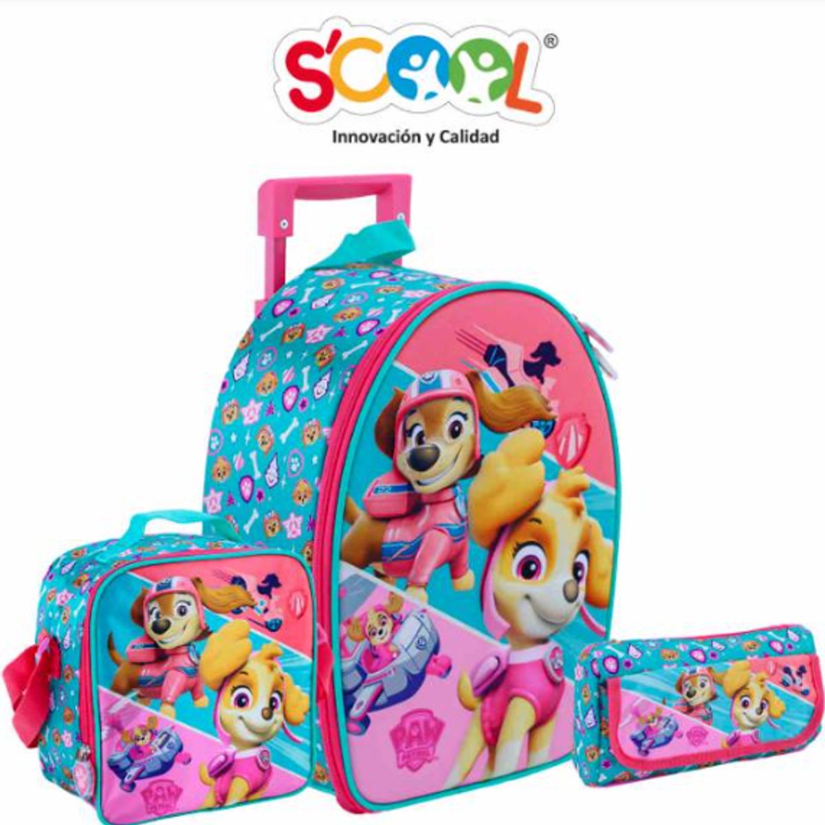 GENERICO - packPack de Maleta+lonchera+cartuchera Paw Patrol