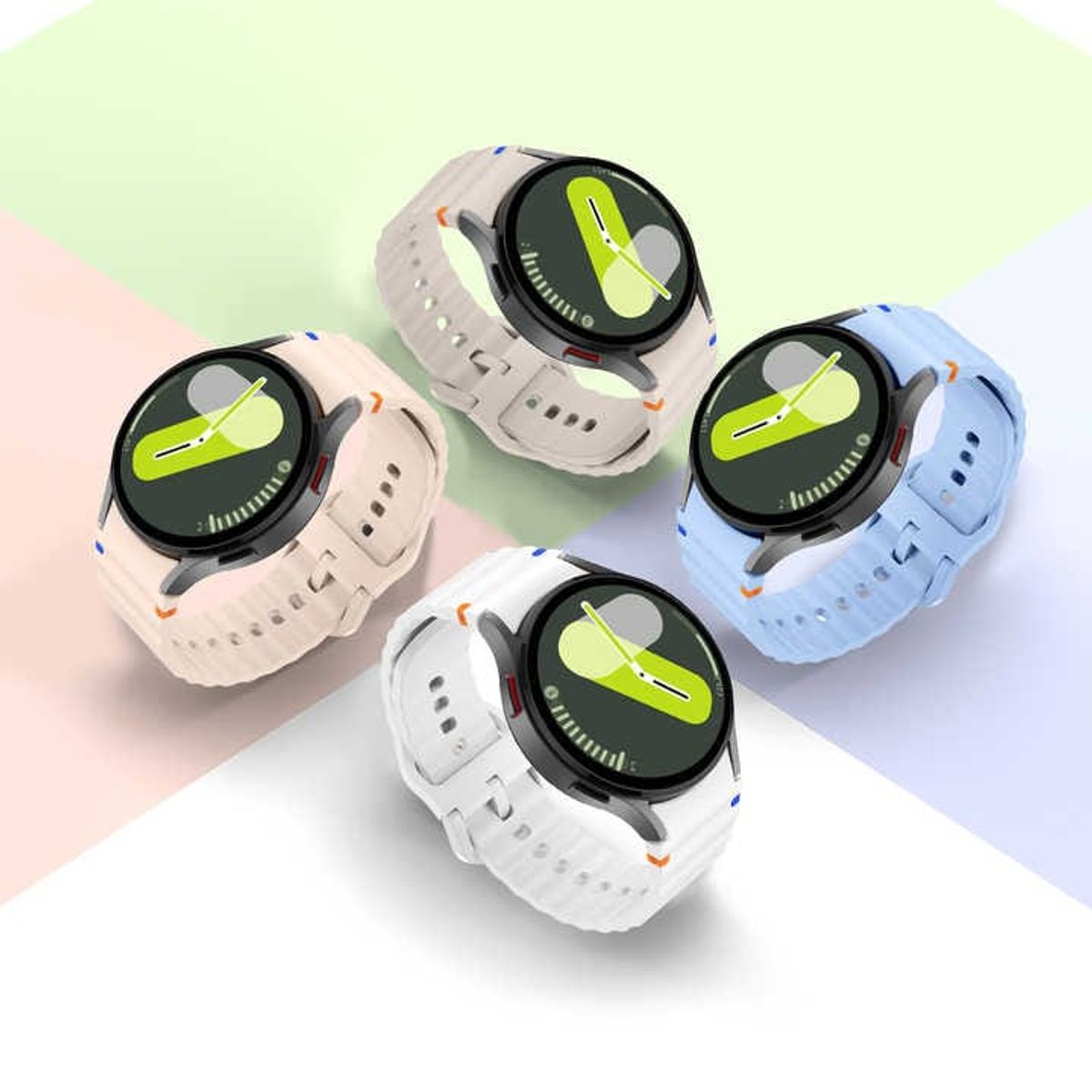 GENERICO - Correa Silicona Para Galaxy Watch Fe-7-6-5-5 Pro-4 gris claro