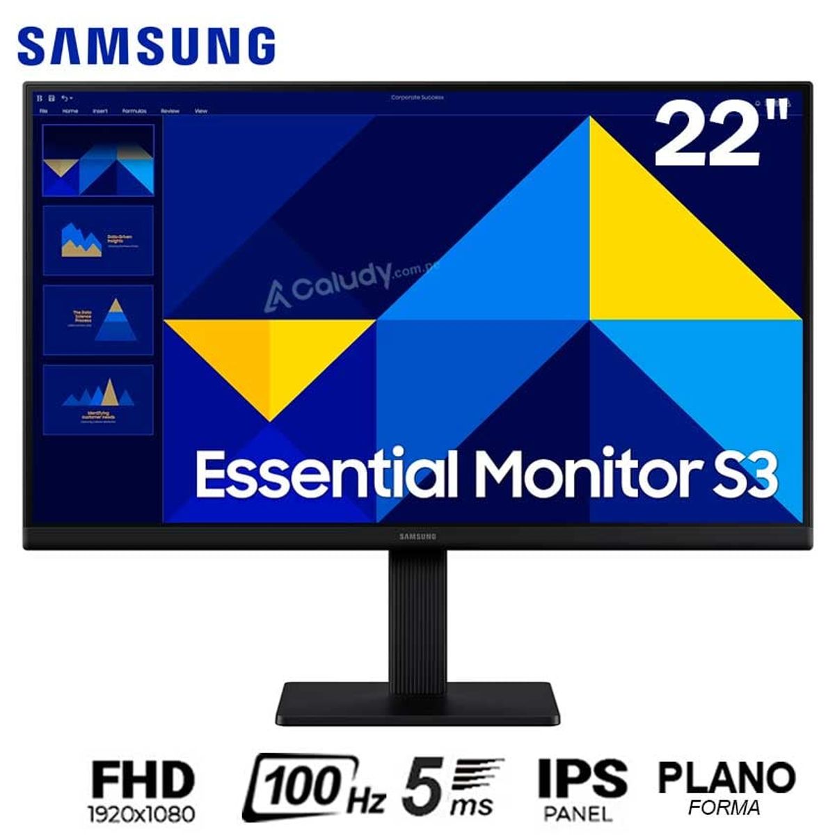SAMSUNG - Monitor SAMSUNG FHD IPS LS22D300GALXPE 100Hz HDMI Ángulo 178°