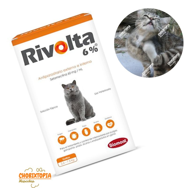 RIVOLTA - RIVOLTA 6% GATOS DE 2.6 A 7.5 Kg - 0.75 mL PIPETA