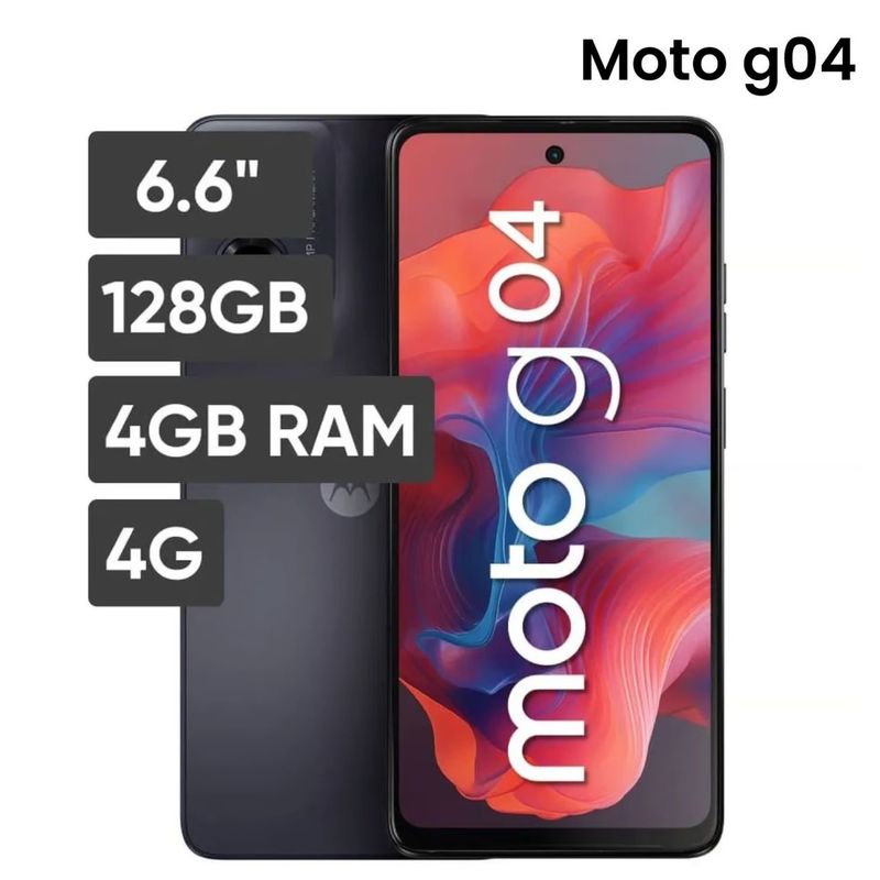 MOTOROLA - Celular Motorola Moto G04 128GB 4GB Ram Color Negro Cosmico