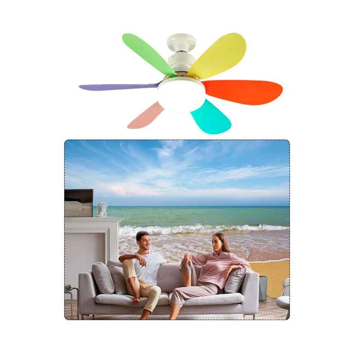 CUBULL - Foco Ventilador de techo 2 en 1 ahorrador 40W con control