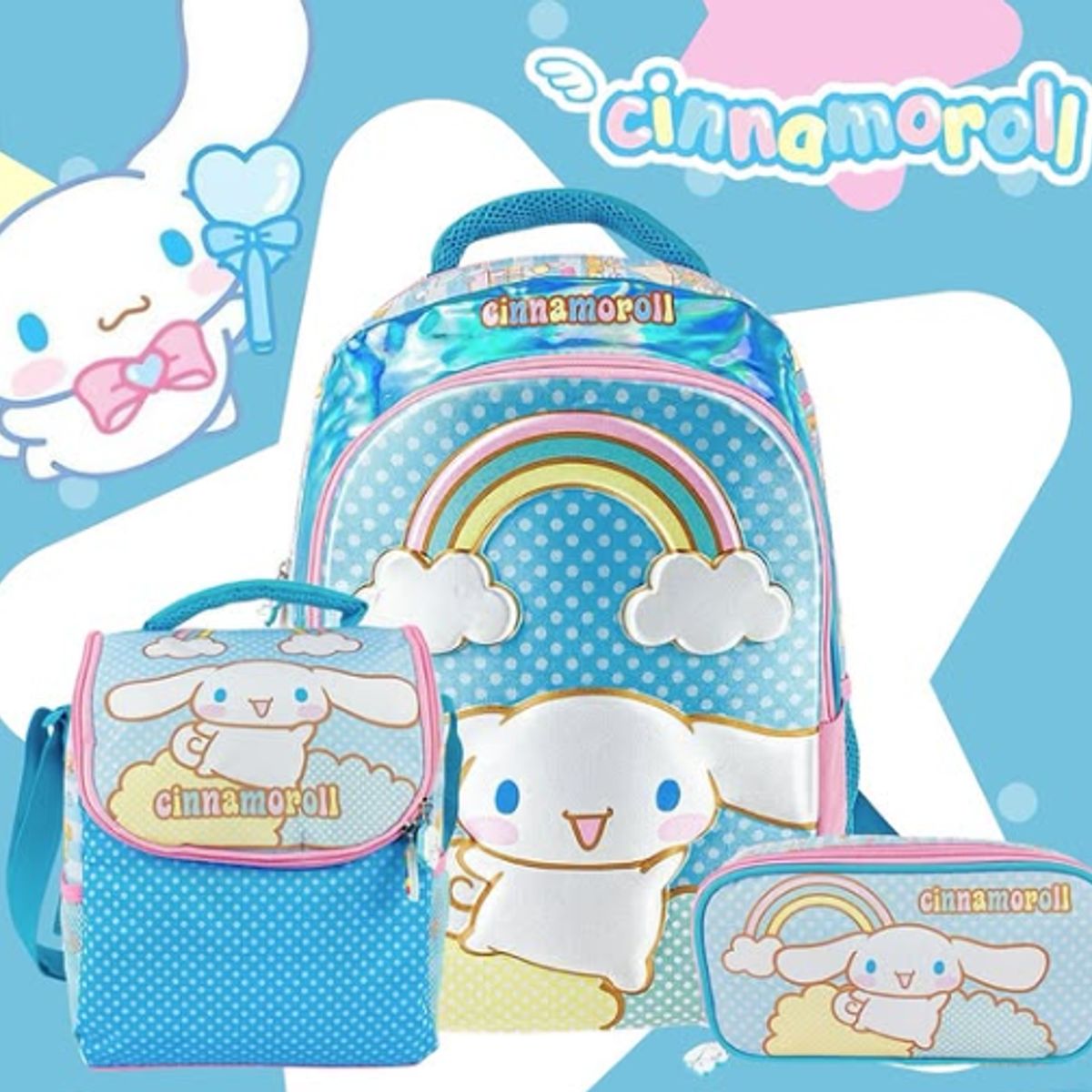 GENERICO - Set Mochila+Lonchera+Cartuchera Cinnamoroll