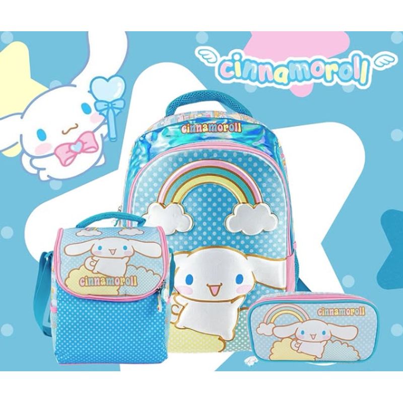 GENERICO - Set Mochila+Lonchera+Cartuchera Cinnamoroll
