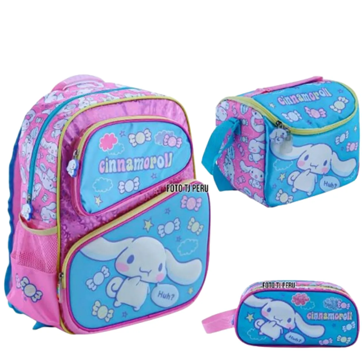 GENERICO - Set Mochila+Lonchera+Cartuchera Cinnamoroll