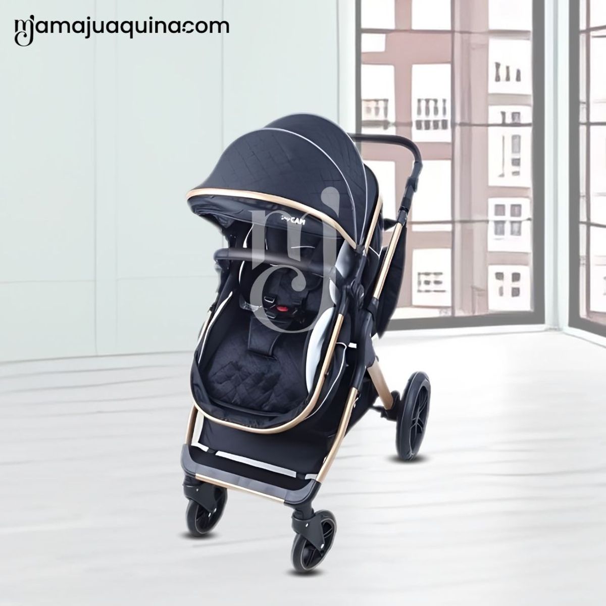 KIDS - Coche Moisés Travel System de Lujo «NAPOLY PRO» Edición Limitada Black