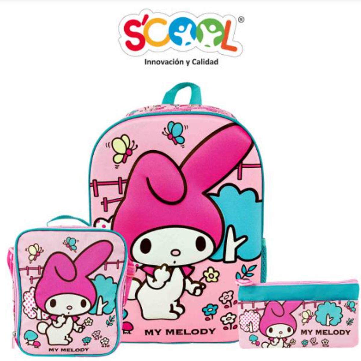 GENERICO - Set Mochila+Lonchera+Cartuchera My Melody