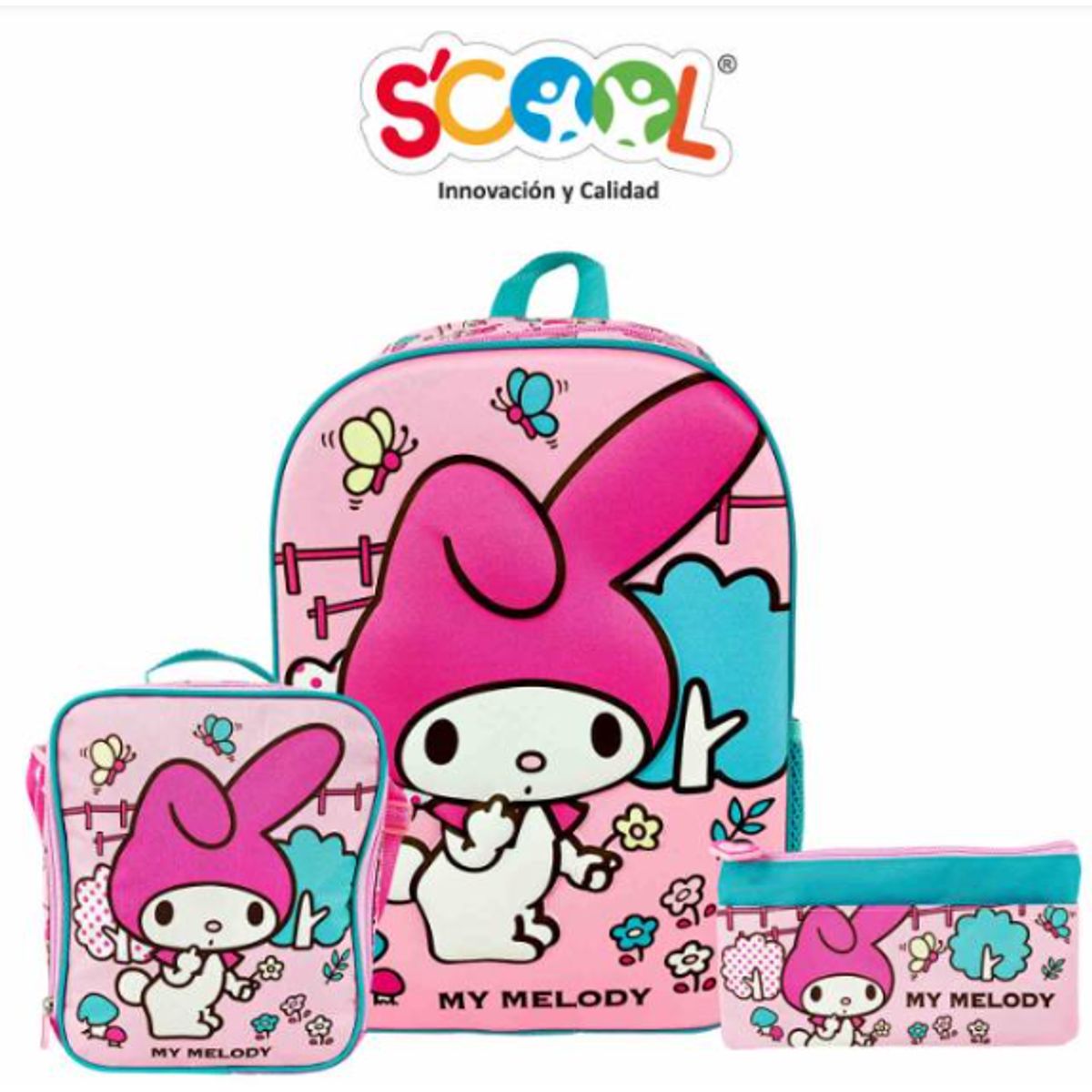 GENERICO - Set Mochila+Lonchera+Cartuchera My Melody