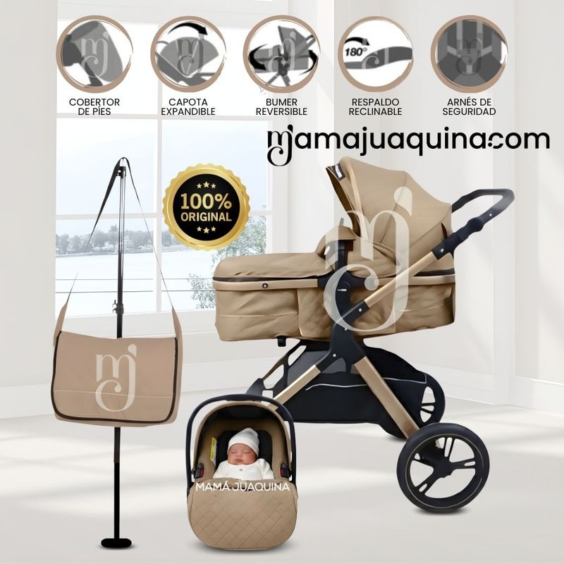 KIDS - Coche Moisés de Lujo «NAPOLY PRO» Edición Limitada Beige