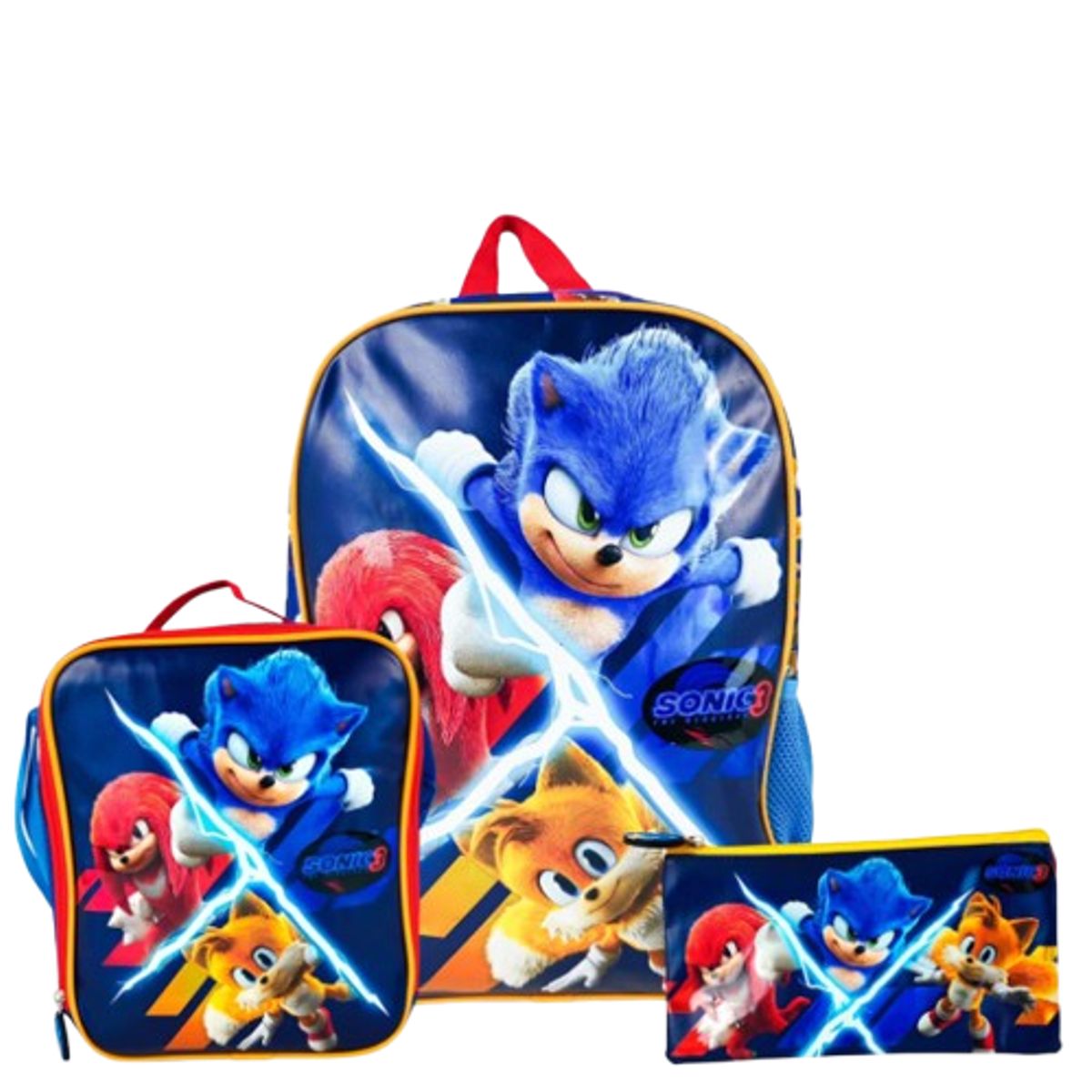 GENERICO - Set Mochila+Lonchera+Cartuchera Sonic