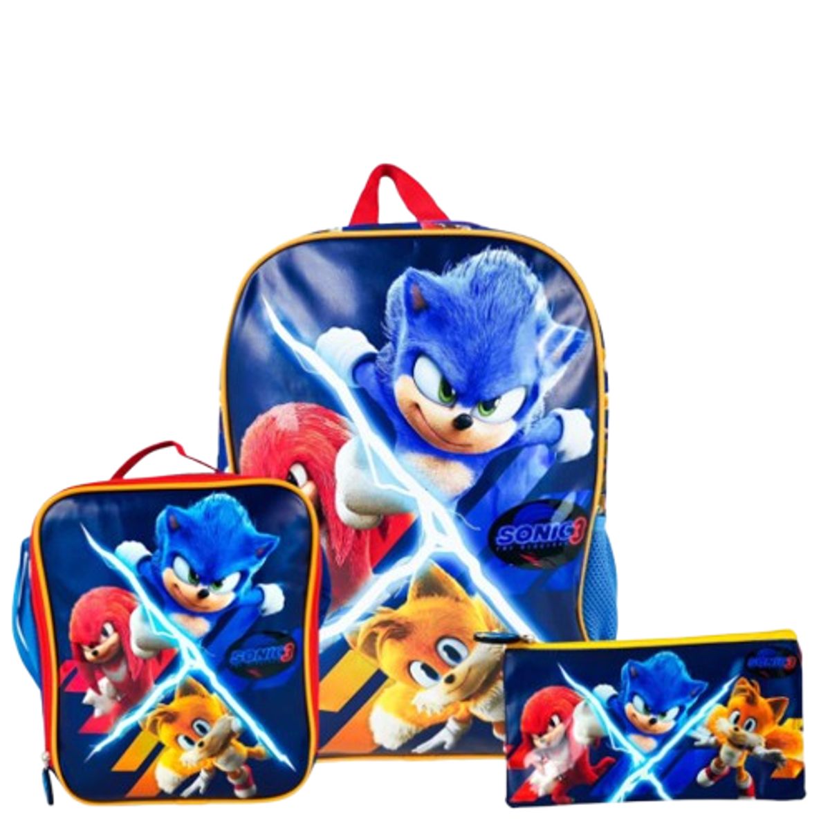 GENERICO - Set Mochila+Lonchera+Cartuchera Sonic