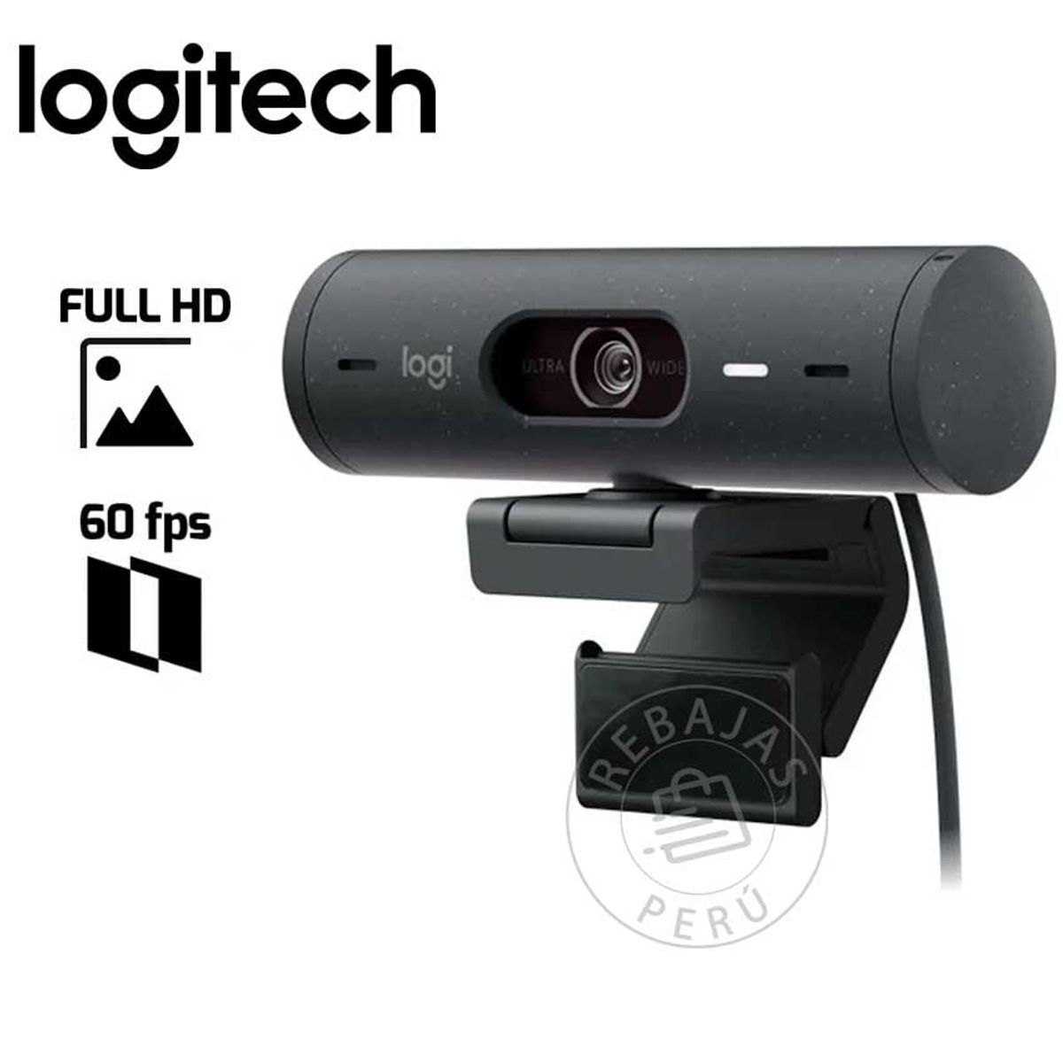 LOGITECH - Logitech Brio 505 Cámara Web 1080p Micrófono Tapa de Privacidad USB-C