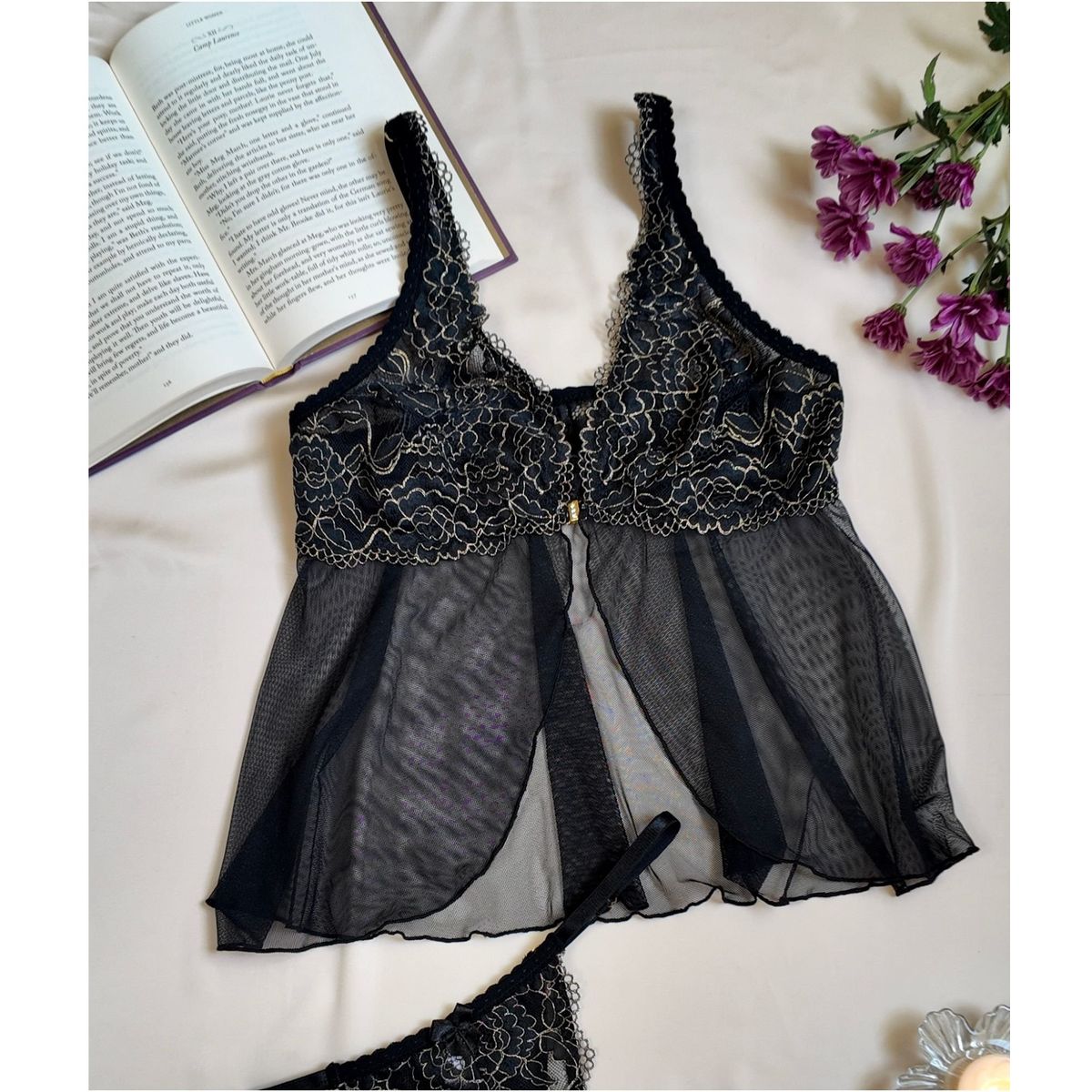 GENERICO - Babydoll Encaje y Tul Mujer Mayra