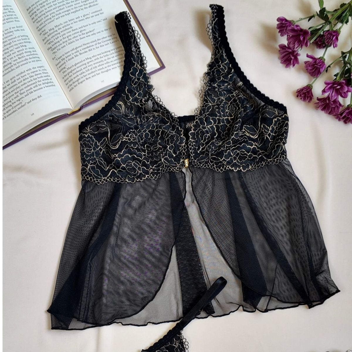 GENERICO - Babydoll Encaje y Tul Mujer Mayra