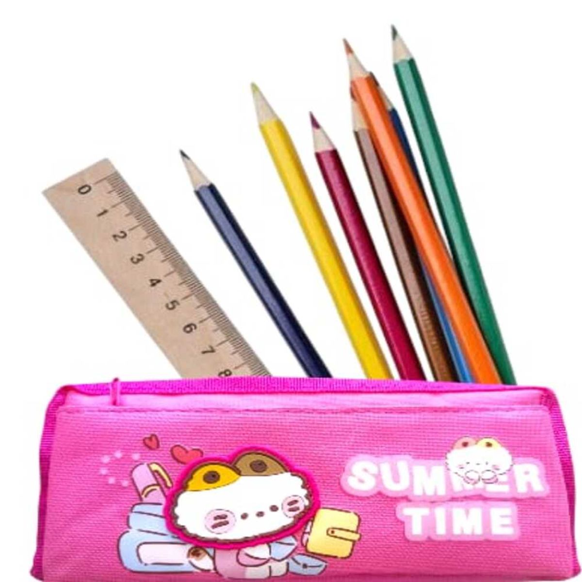 GENERICO - Cartuchera con 2 cremalleras  Rosado