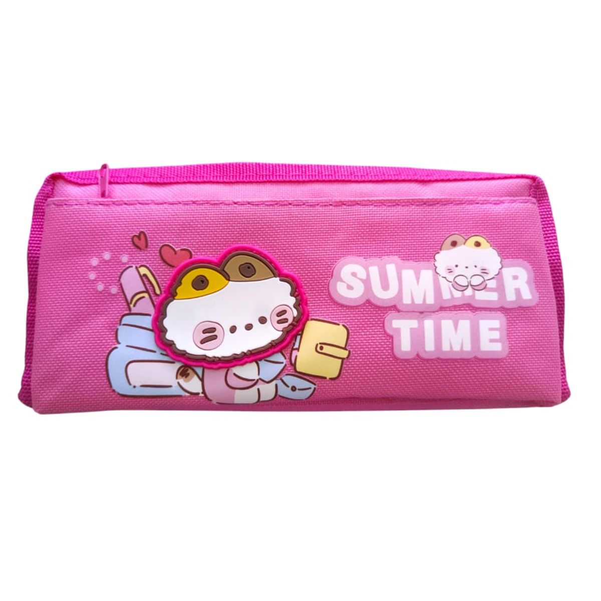 GENERICO - Cartuchera con 2 cremalleras  Rosado