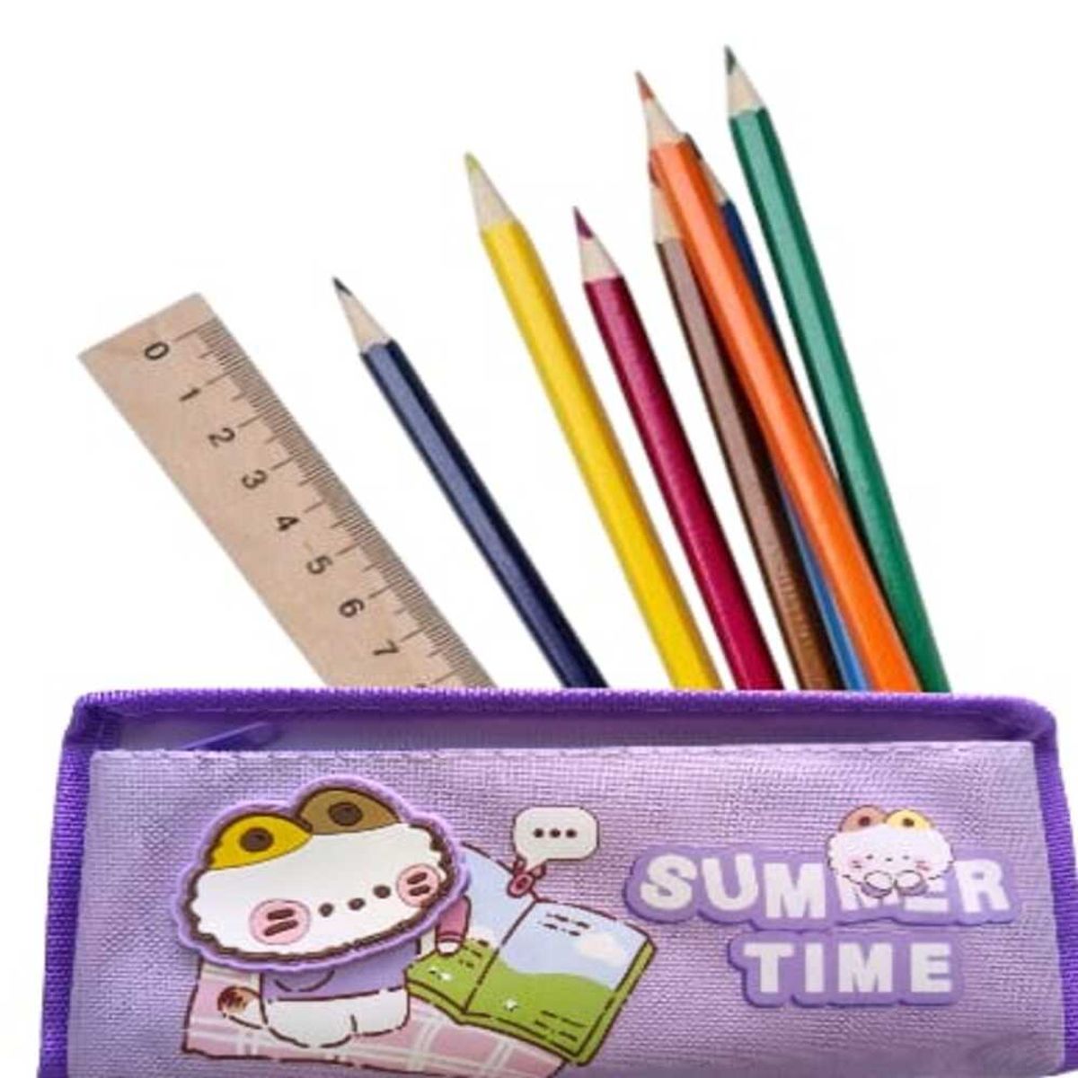 GENERICO - Cartuchera con 2 cremalleras Morado