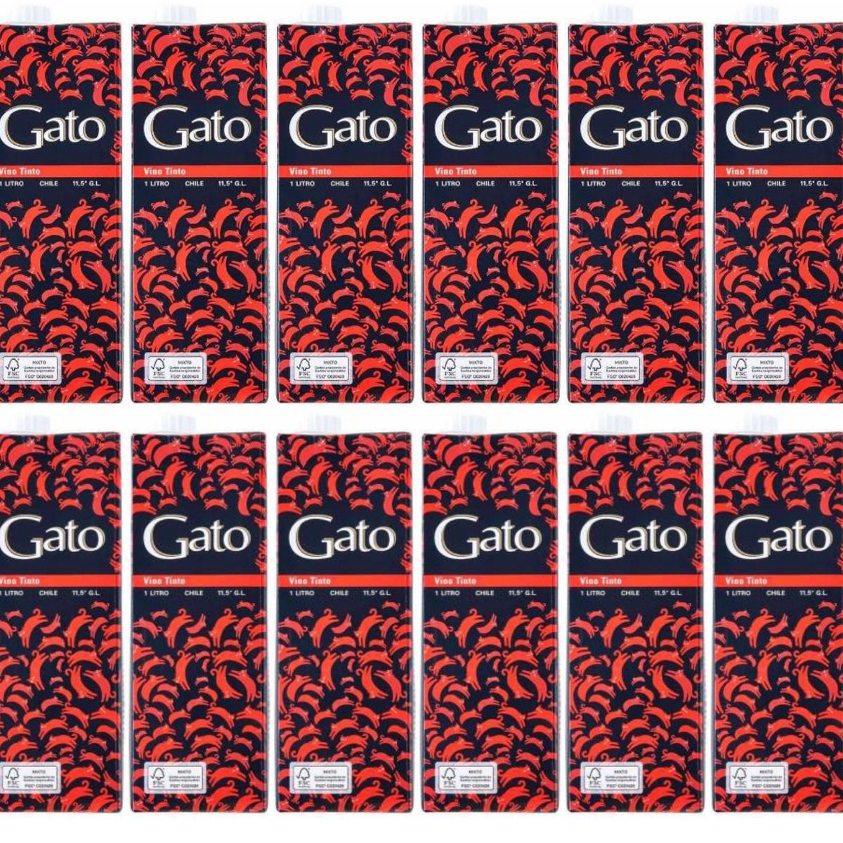 GENERICO - Vino Gato Tinto Tetra 1L - 12 UND