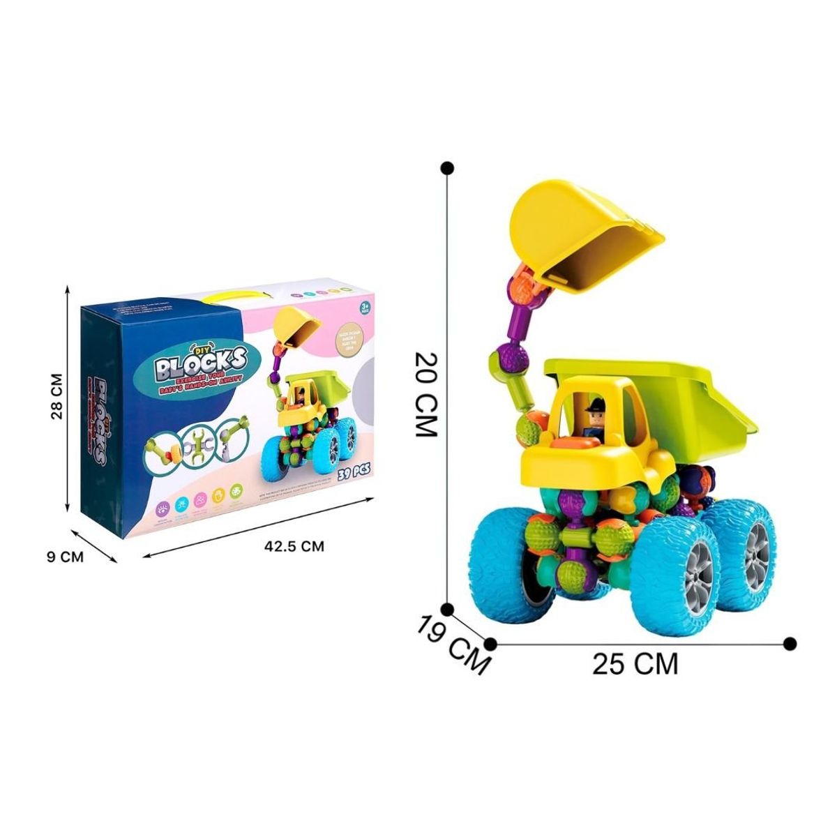 GENERICO - Set Didáctico Mecano Armable Excavadora Mecano 39Pzs