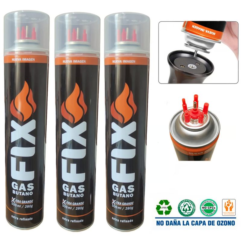 FIX - 03 Gas Butano Recarga Soplete Encendedor