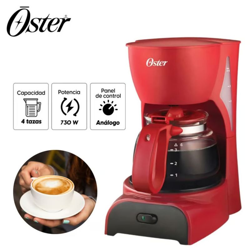 OSTER - Cafetera Oster con filtro permanente de 4 tazas BVSTDCDR5R
