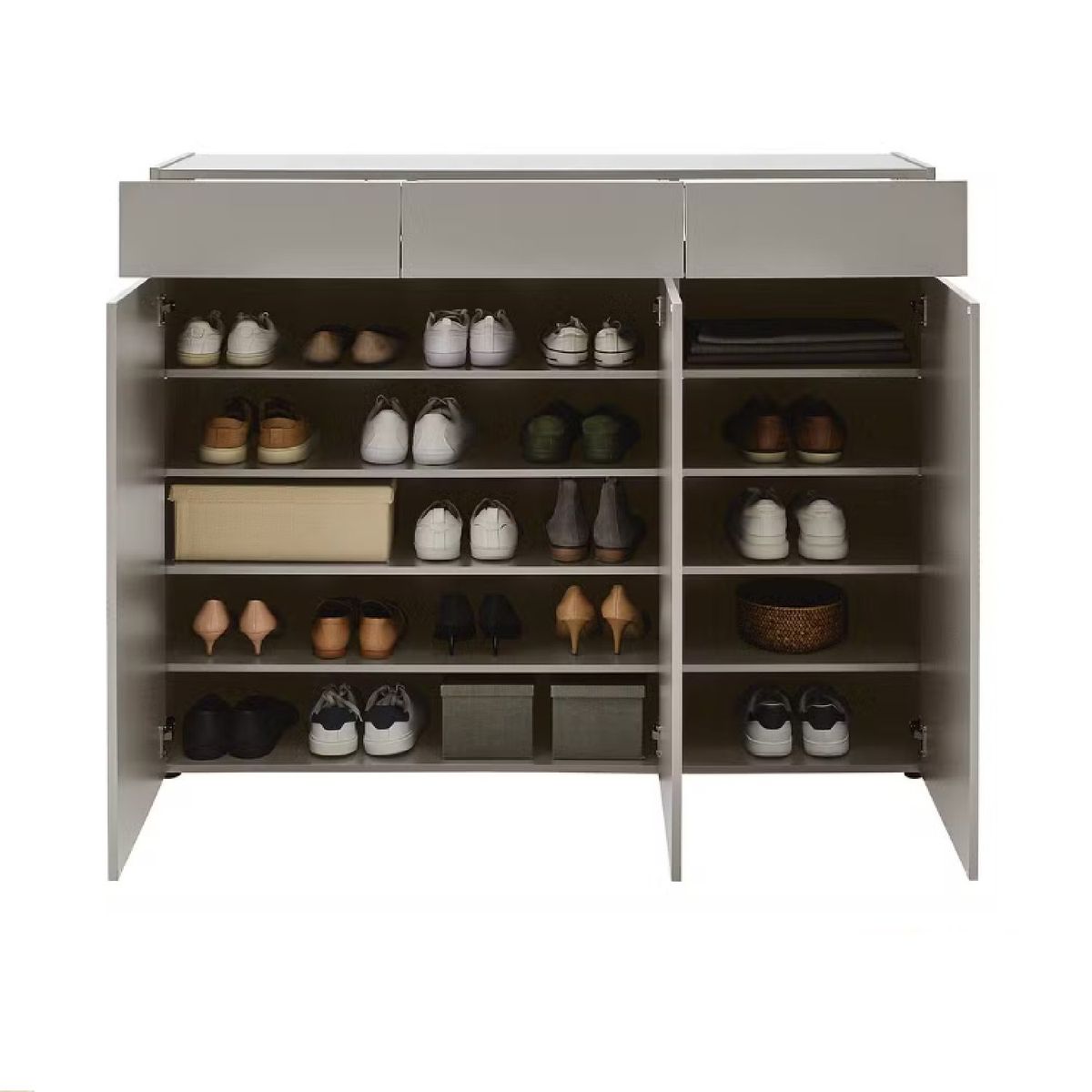 GENERICO - Zapatera Moderna Milena 3 Cajones Blanco R&R Muebles