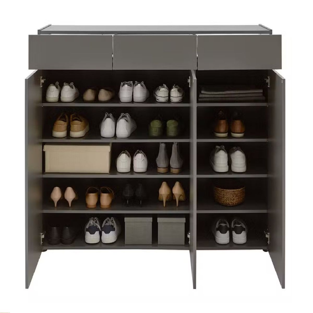 GENERICO - Zapatera Moderna Milena 3 Cajones Negro R&R Muebles