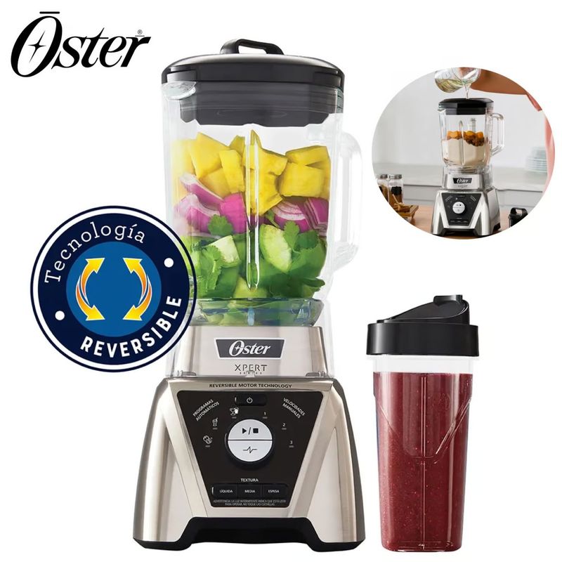 OSTER - Licuadora Oster control de textura y un Blend-N-Go BLST3B-CPG