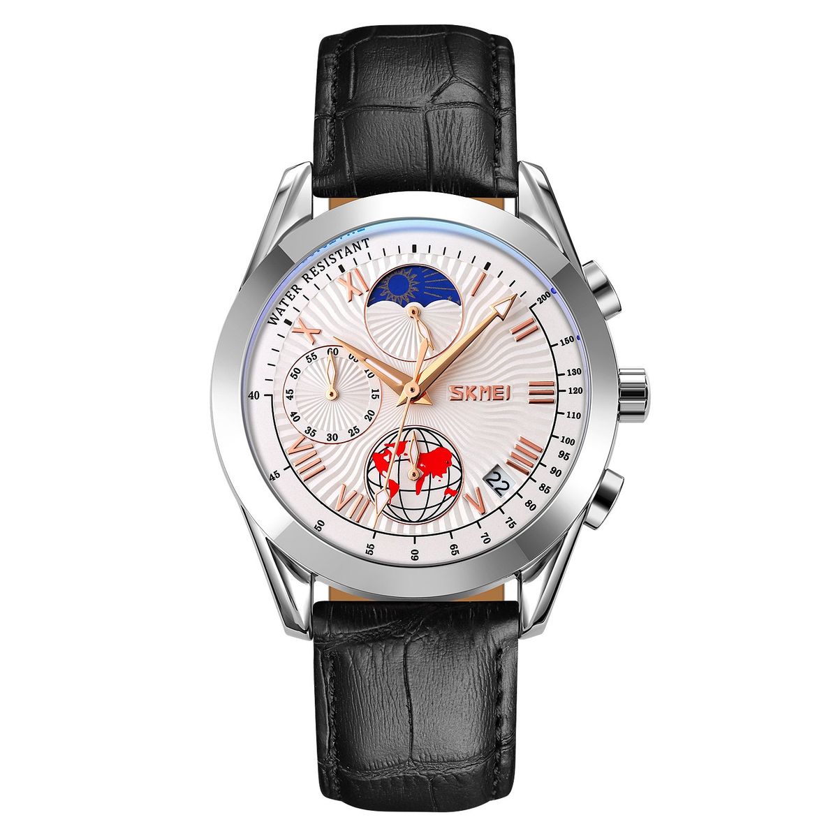 SKMEI - Reloj Skmei 9236 Fase lunar Cuero