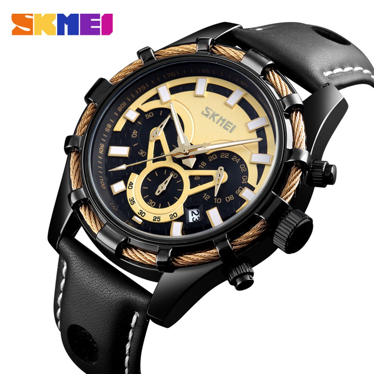 SKMEI - Reloj Skmei 9189 Negro Correa de cuero