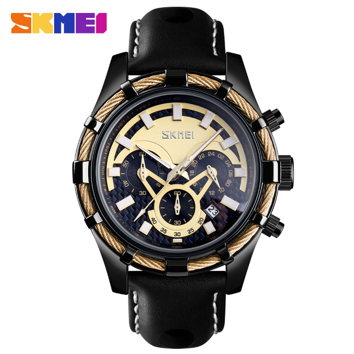 SKMEI - Reloj Skmei 9189 Negro Correa de cuero
