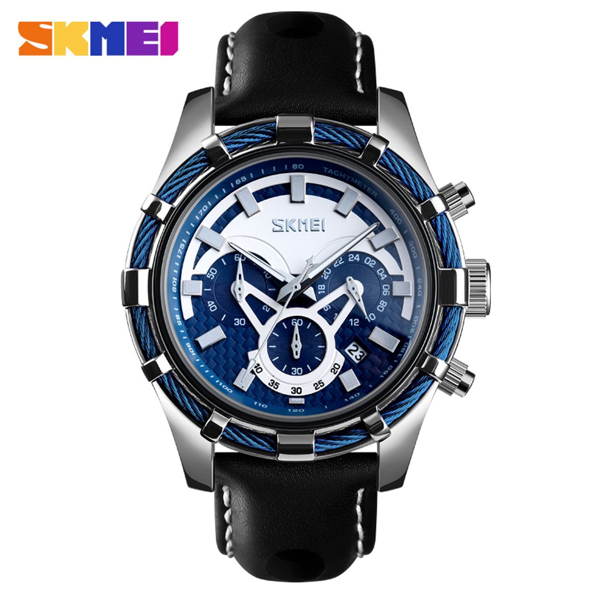 SKMEI - Reloj Skmei 9189 Azul Correa de cuero