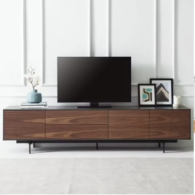 GENERICO - Mesa de TV Moderna Flaos Negro con Marrón R&R MUEBLES