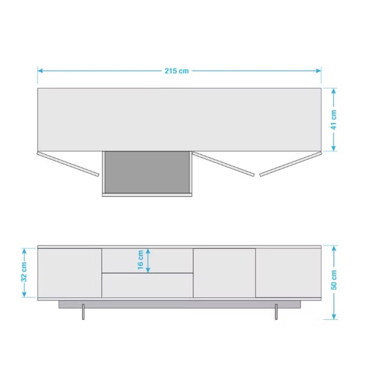 GENERICO - Mesa de TV Moderna Flaos Negro con Marrón R&R MUEBLES