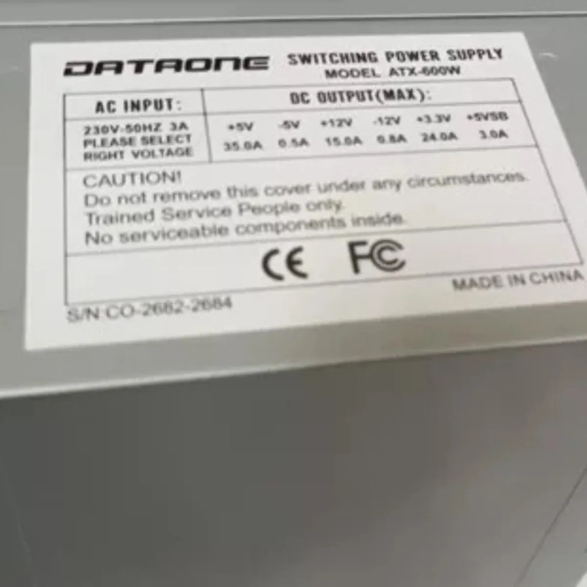 HALION - Fuente De Poder DATAONE  Atx--600W NOMINALES