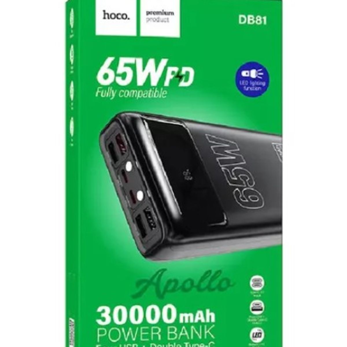 HOCO - POWER BANK 30000 mAh 65W PD CARGA MAC BOOK Y LAPTOP