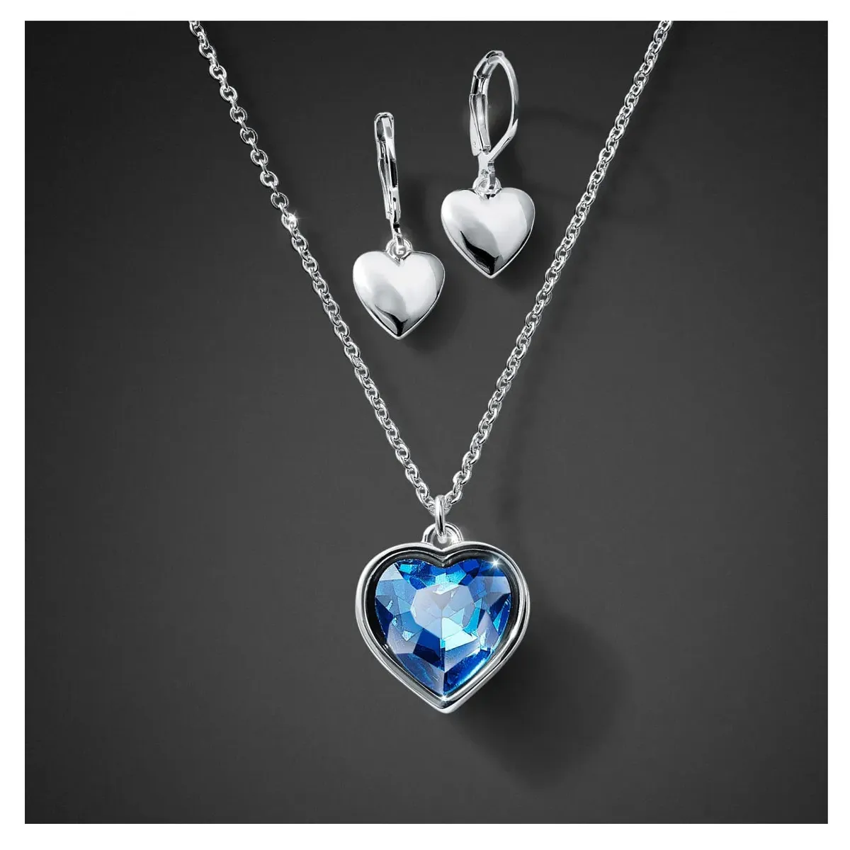 ESIKA - Set Collar + Aretes Ocean Muse doble baño de plata y Cristales