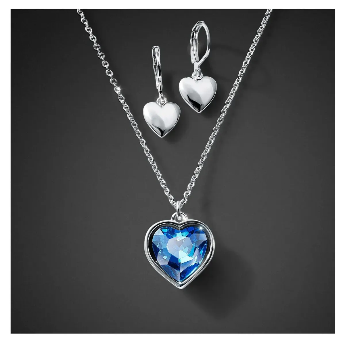 ESIKA - Set Collar + Aretes Ocean Muse doble baño de plata y Cristales