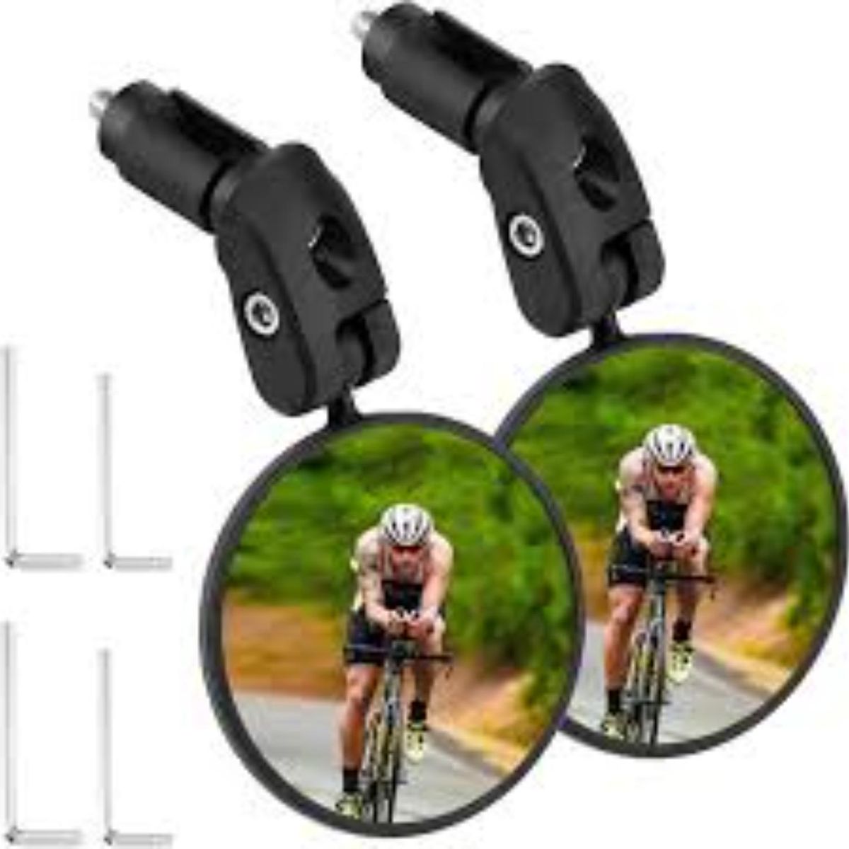 GENERICO - Kit de Seguridad para Ciclistas: Luz 4 en 1 + Espejo para Ciclista