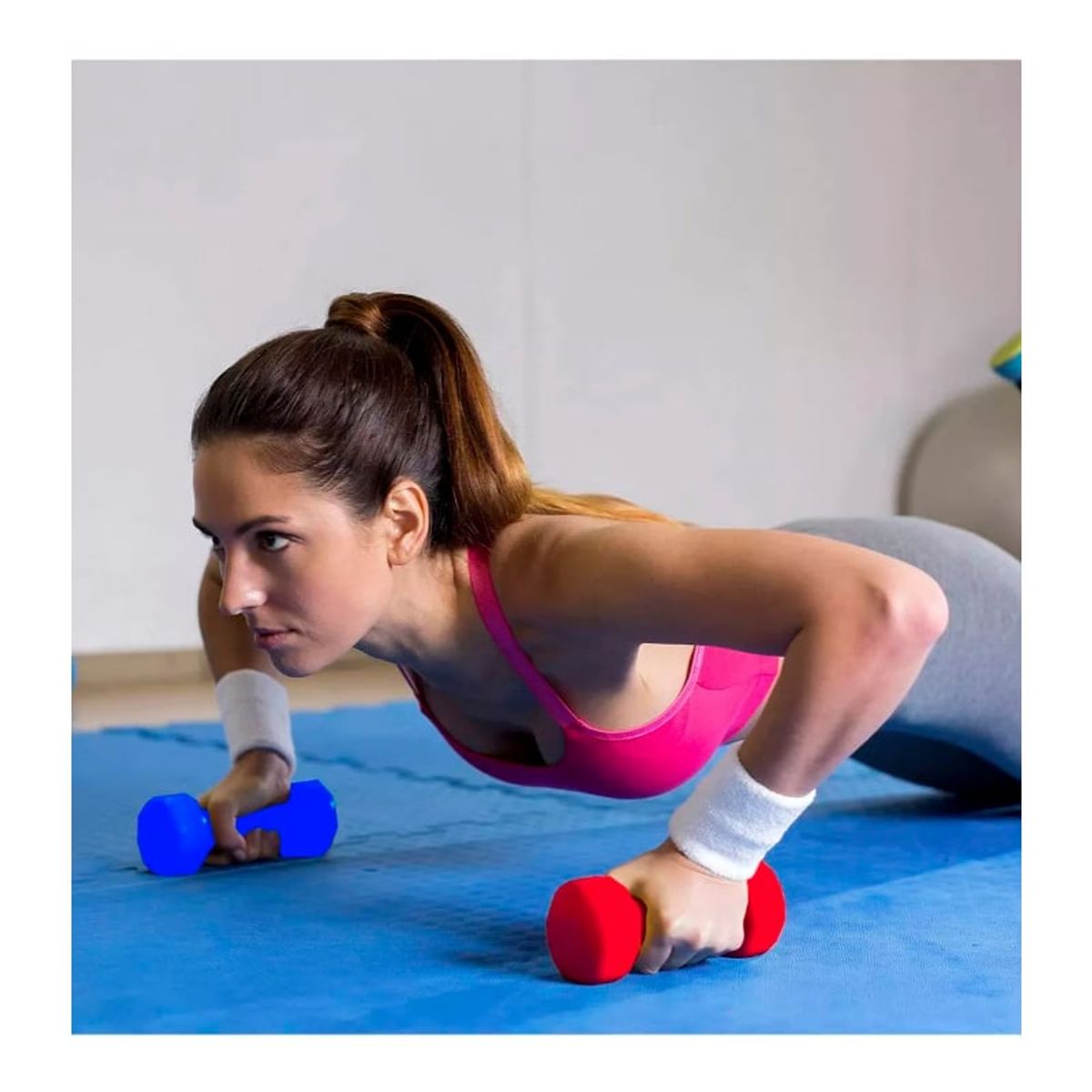 GENERICO - Par De Mancuernas Vinilo Plastificado Pesas 5KG 5 KG Fit