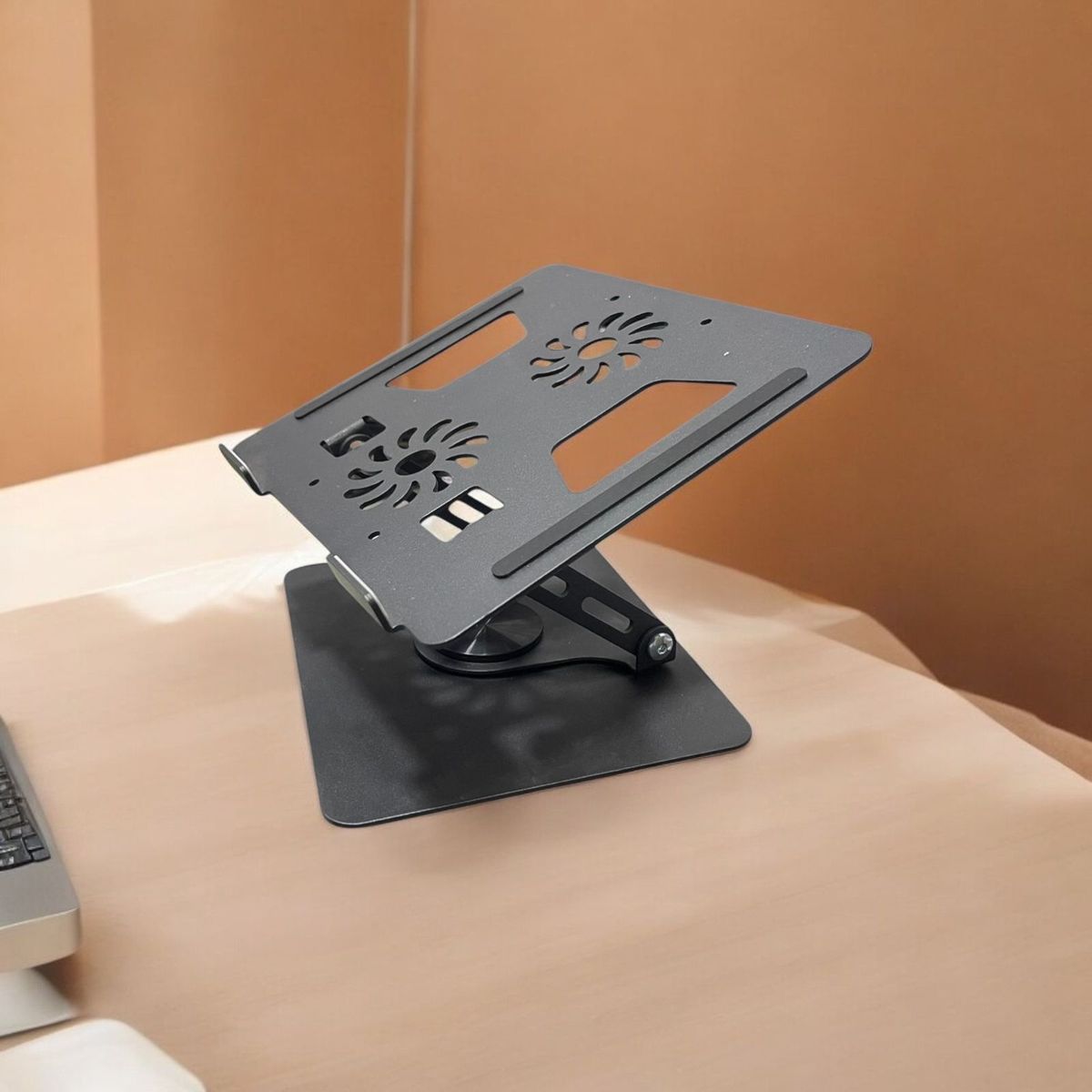 GENERICO - Soporte para laptop giratorio de metal 360° - Gris