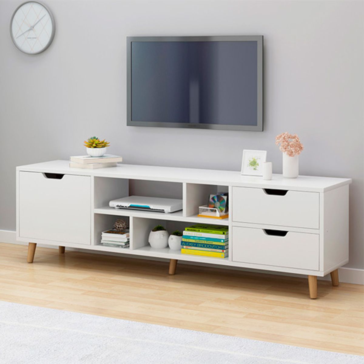 GENERICO - Mueble para TV  Blanco con Diseño Moderno y Funcional