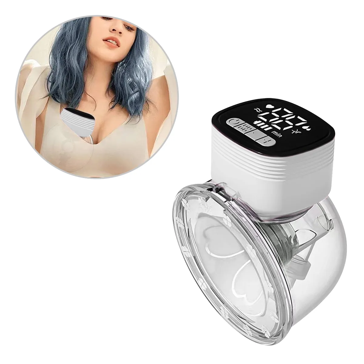 BUYPAL - Extractor de Leche Materna Inalámbrico Manos Libres Blanco