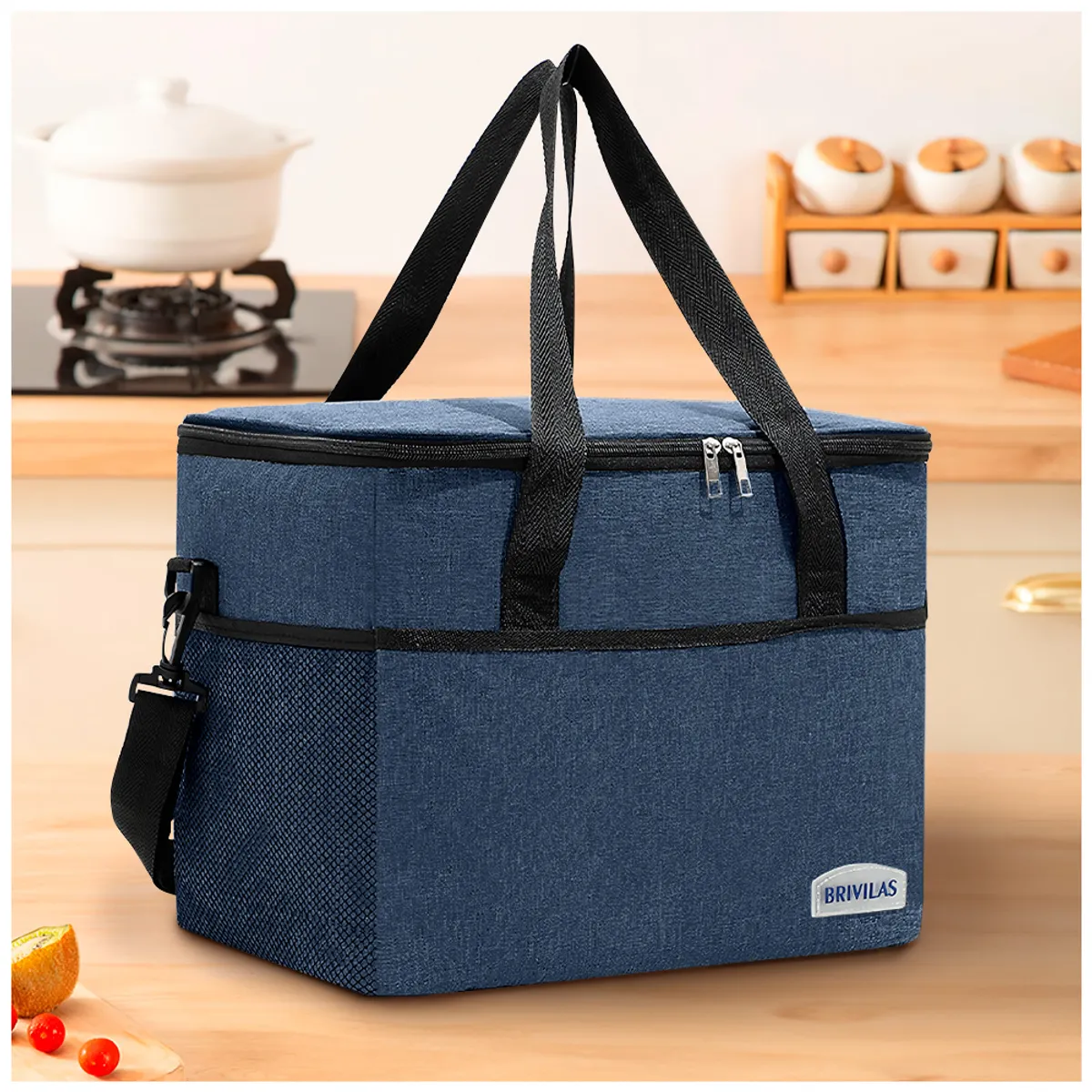 KELLER - Lonchera Térmica para Comida Alimentos con Correa Ajustable Azul R24